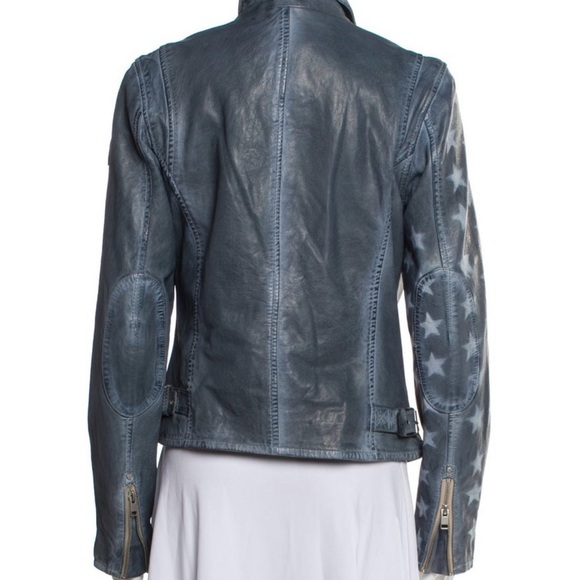 COPY - $298 NWOT • Mauritius Lamb Leather Biker Jacket - Size 6 - Picture 2 of 3